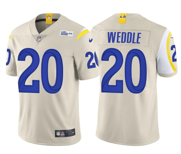 Men's Los Angeles Rams #20 Eric Weddle Bone Vapor Untouchable Limited Stitched Football Jerse
